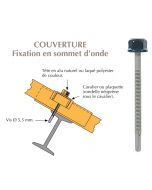 Vis têtalu autoperçeuse P13 Ø5,5 TK12 laquée pour couverture bacs acier nervurés sur poutrelles