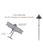 Vis autoperçeuse P13 à ailettes TK12 pour couverture plaque fibres-ciment 177x51 sur Poutrelles