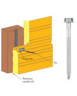 Vis inox TH autoperçeuse P1 Ø6.3 pour fixations cachées panneaux sandwich sur bois