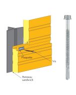 Vis inox TH autoperçeuse P13 Ø5,5 pour fixations cachées panneaux sandwich sur poutrelles