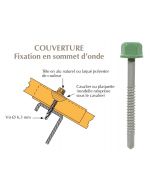 Vis têtalu autoperçeuse P5 Ø6.3x55 TK12, fixation de tôles ondulées sur profilés/tubes