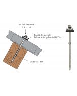 Vis inox autoperceuse a ailettes pour couverture plaque fibres-ciment 177x51 sur bois