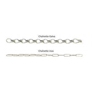 Chaînette d'accrochage en inox ou galva
