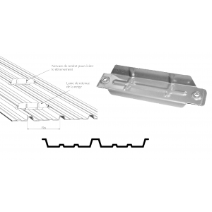 Arrêt de neige en acier galvanisé naturel ép.2mm pour bac acier nervuré