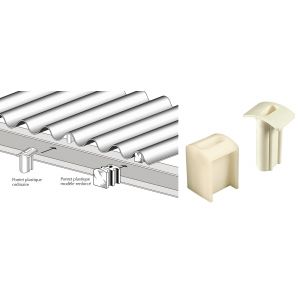 Pontet plastique pour plaques translucides profil GO 177x51