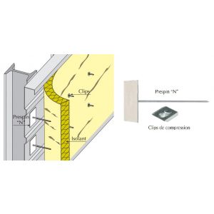 Prespin "n" fixation d'isolants légers