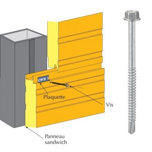 Vis inox TH autoperçeuse P5 Ø5,5 pour fixations cachées panneaux sandwich sur profilés/tubes