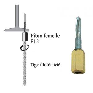 Piton autoperceur P13 femelle pour panne métallique ép. 5 à 13 mm