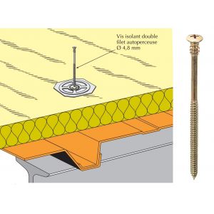 Schéma vis isolant double filet sur bac tk2