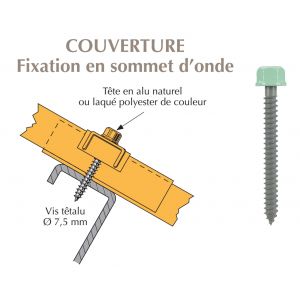 Vis têtalu autotaraudeuse de réparation Ø7,5x35 pour tôle ondulée sur acier