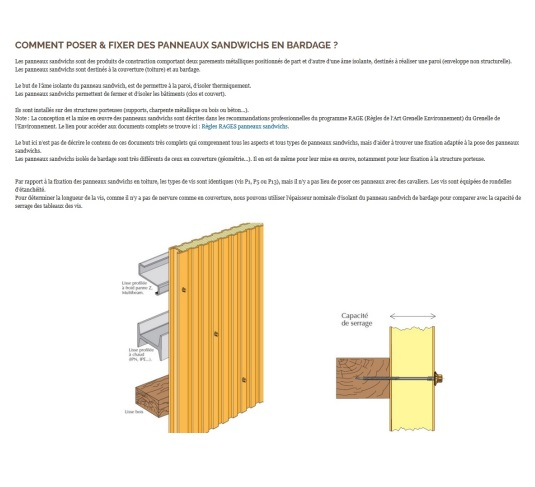 BARDAGE BAC panneaux-sandwichs