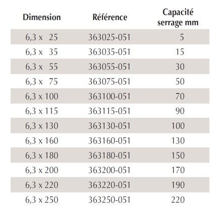 vis TCB P5 autoperceuse serrage
